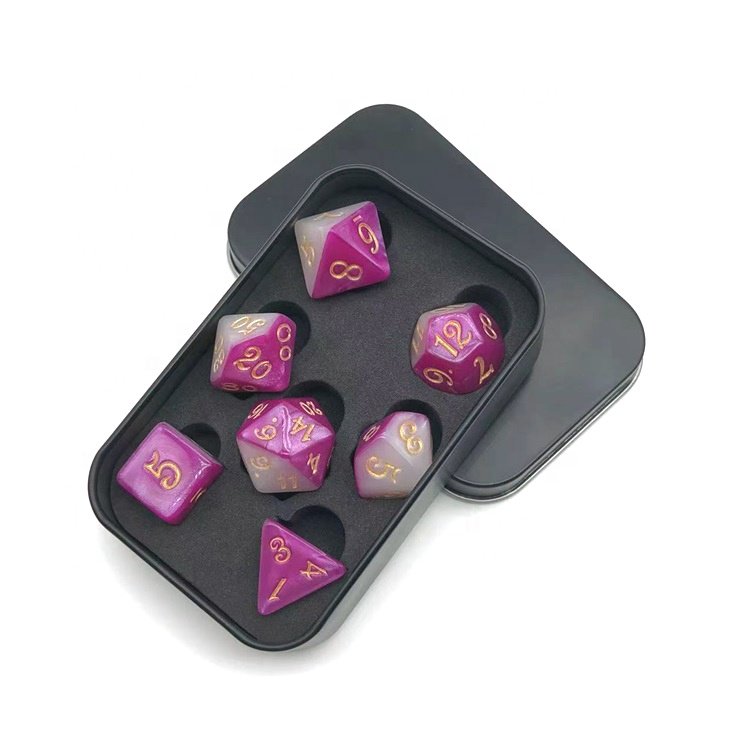 New Design Acrylic Two Tone Color Layer Polyhedral Dice for Online RPG Play