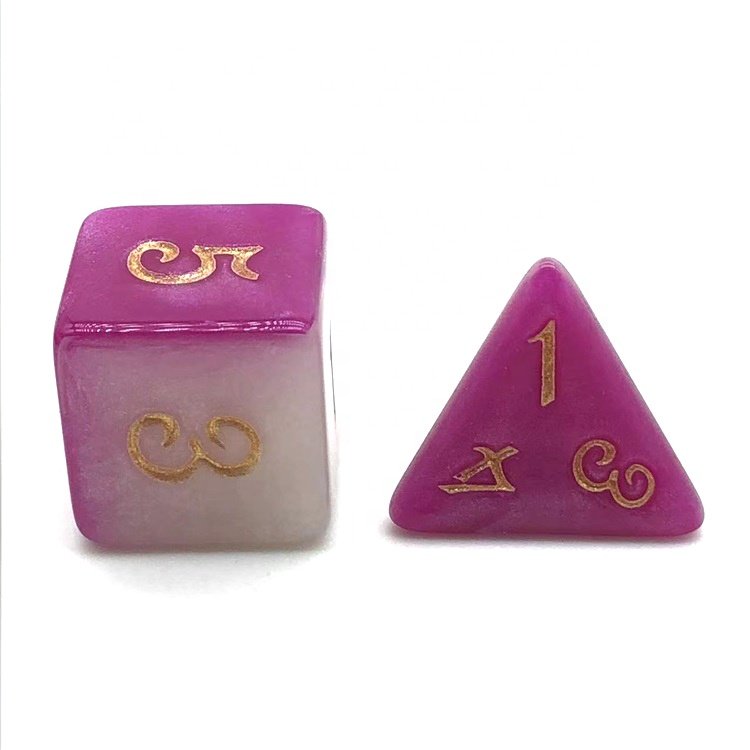 New Design Acrylic Two Tone Color Layer Polyhedral Dice for Online RPG Play