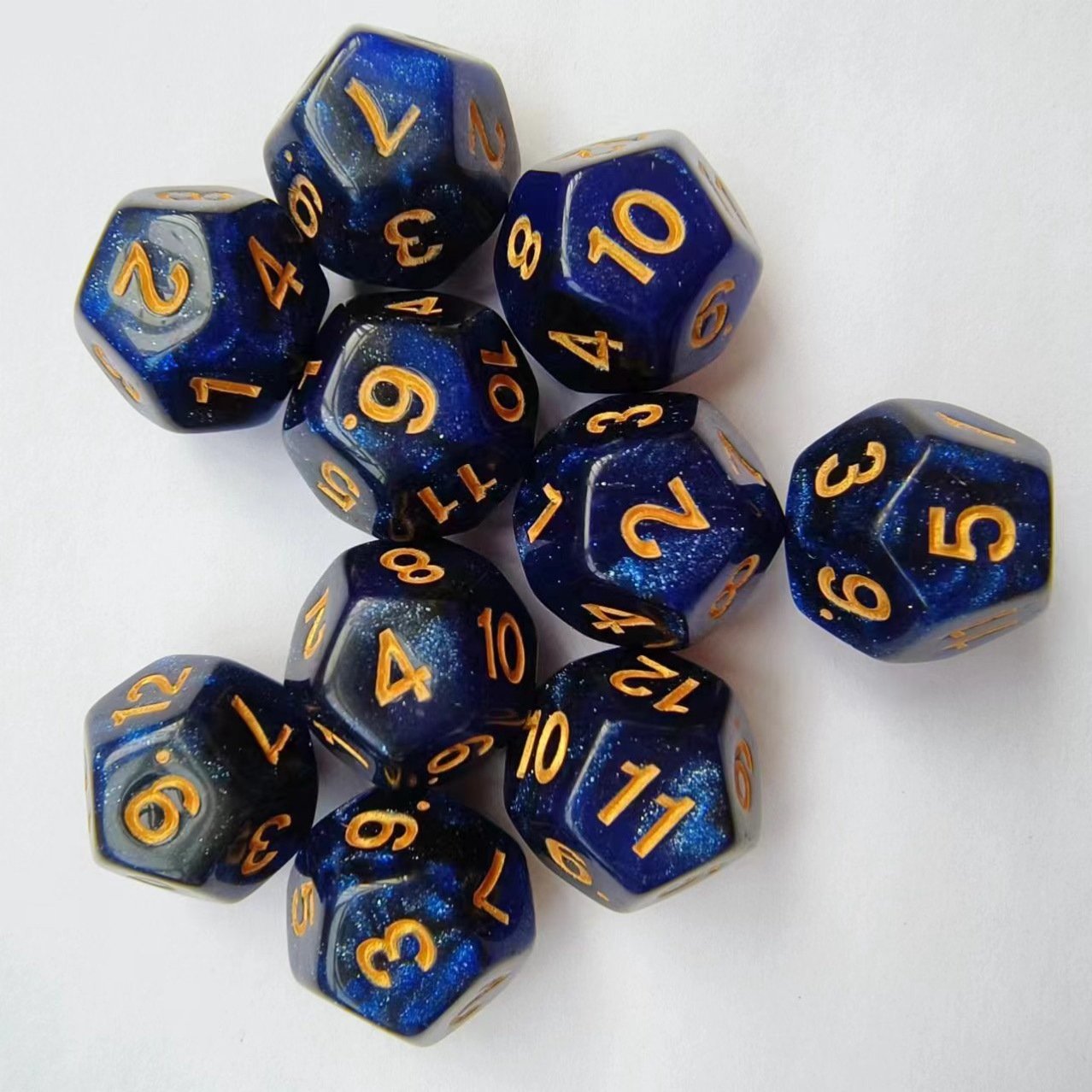 Wholesale D12 Two-Color Starry Sky Colorful Dice Digital Acrylic Dice Dungeons And Dragons Role Playing Gaming Dice