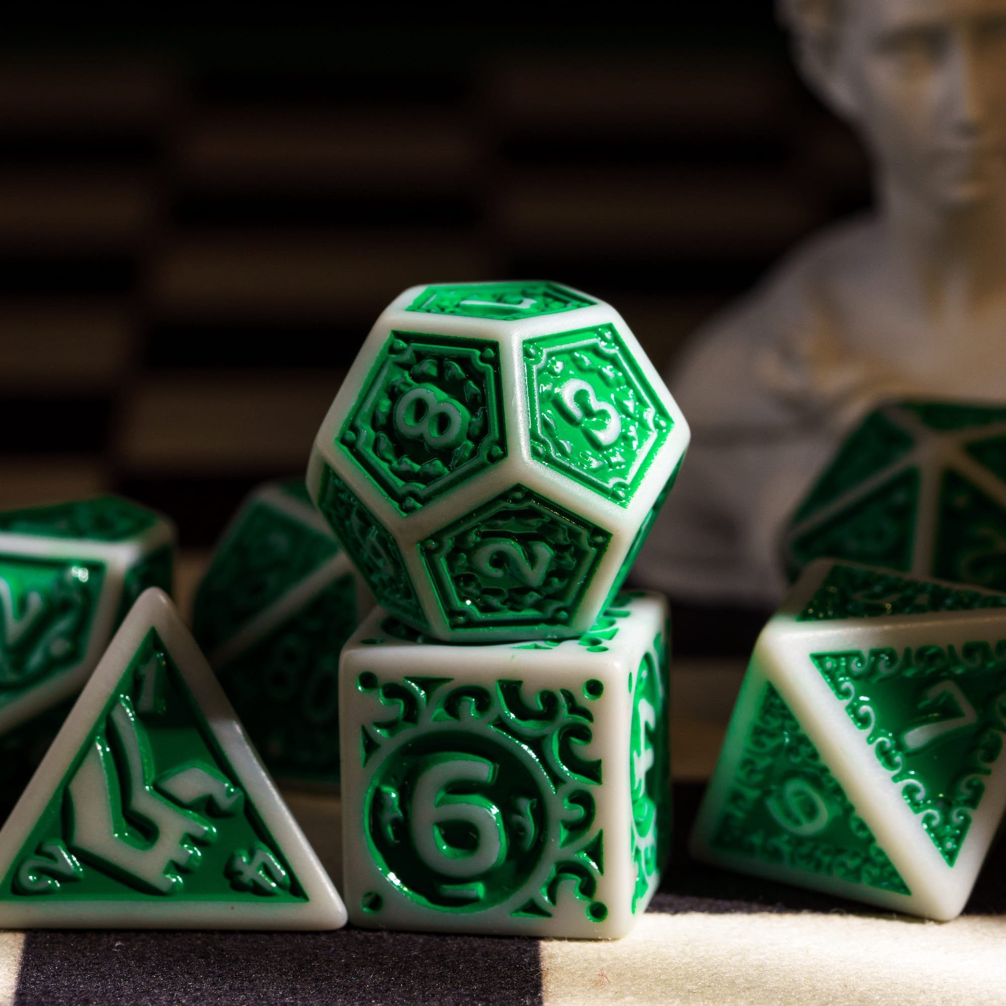 Udixi Polyhedral Dice Acrylic Pattern Plastic Dice Set for for dnd Dungeons and Dragon RPG board Games dice