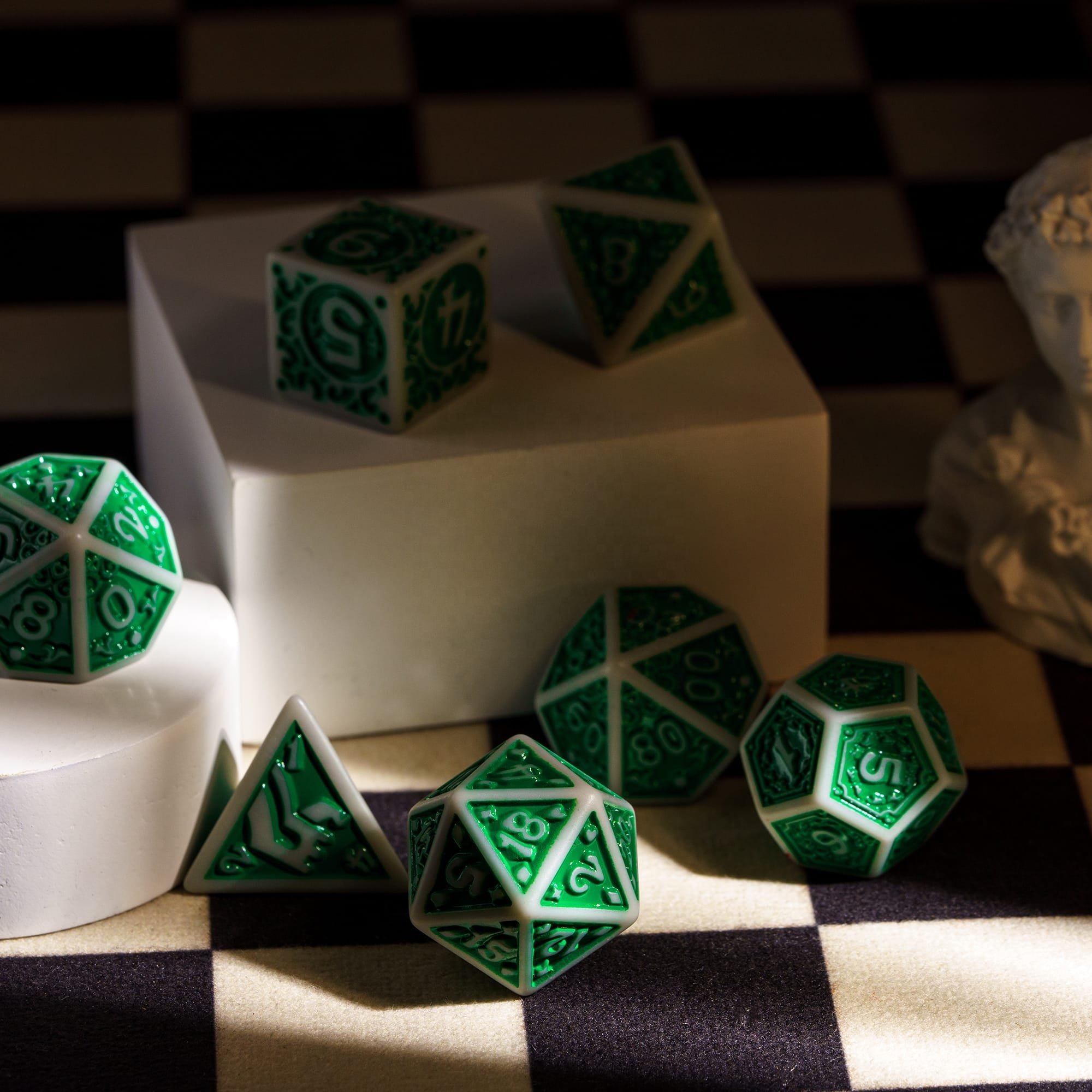 Udixi Polyhedral Dice Acrylic Pattern Plastic Dice Set for for dnd Dungeons and Dragon RPG board Games dice