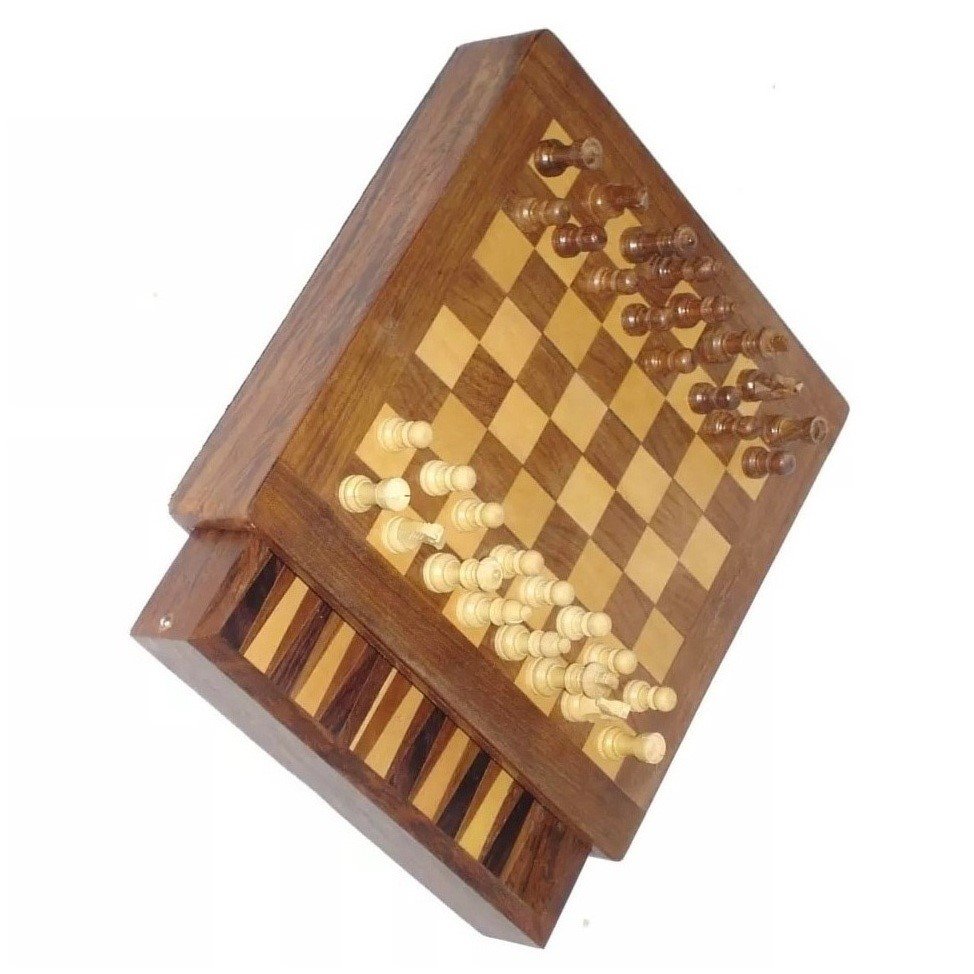 Metier Wholesale Piece Wooden Folding Board 3 in 1 Wooden Chess Game Magnetic International Chess handmade Wooden Chess Games