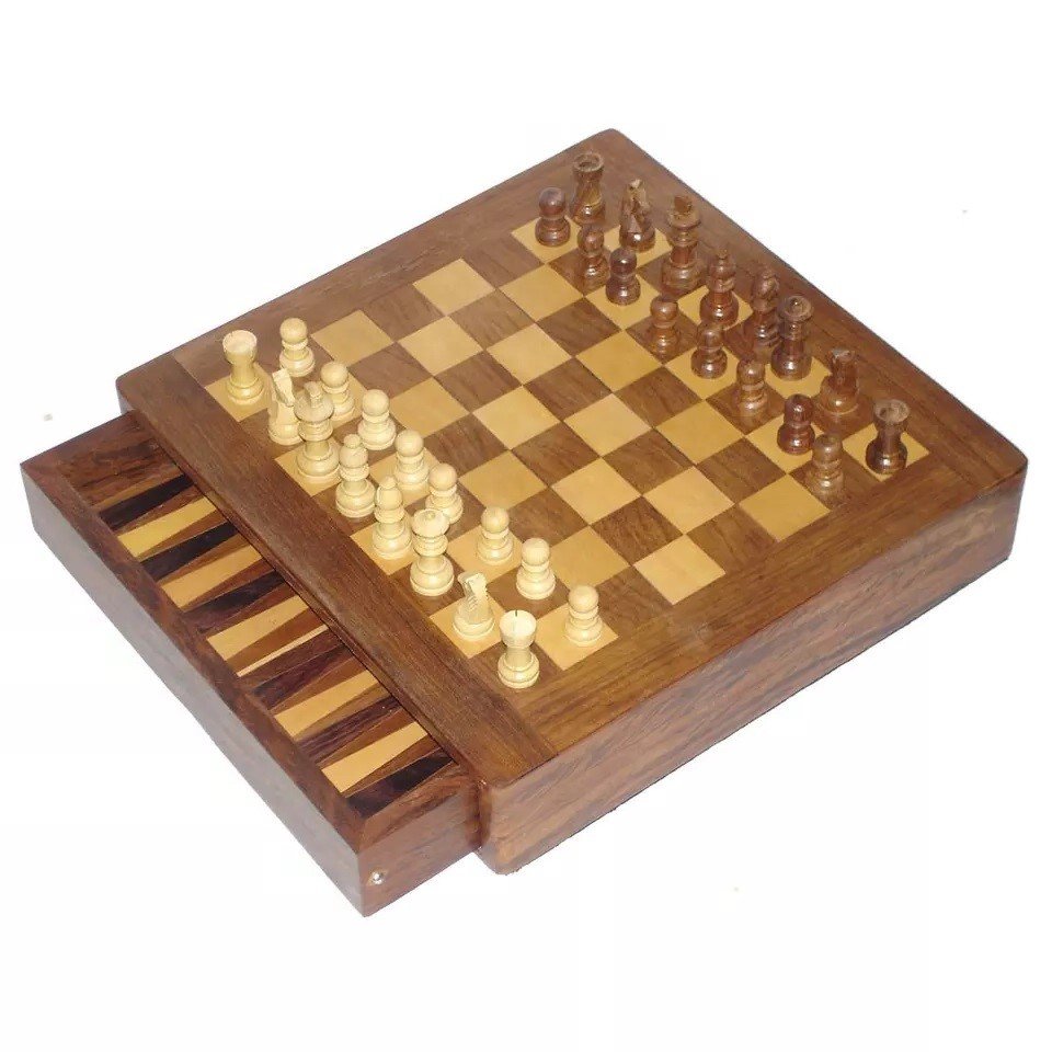 Metier Wholesale Piece Wooden Folding Board 3 in 1 Wooden Chess Game Magnetic International Chess handmade Wooden Chess Games