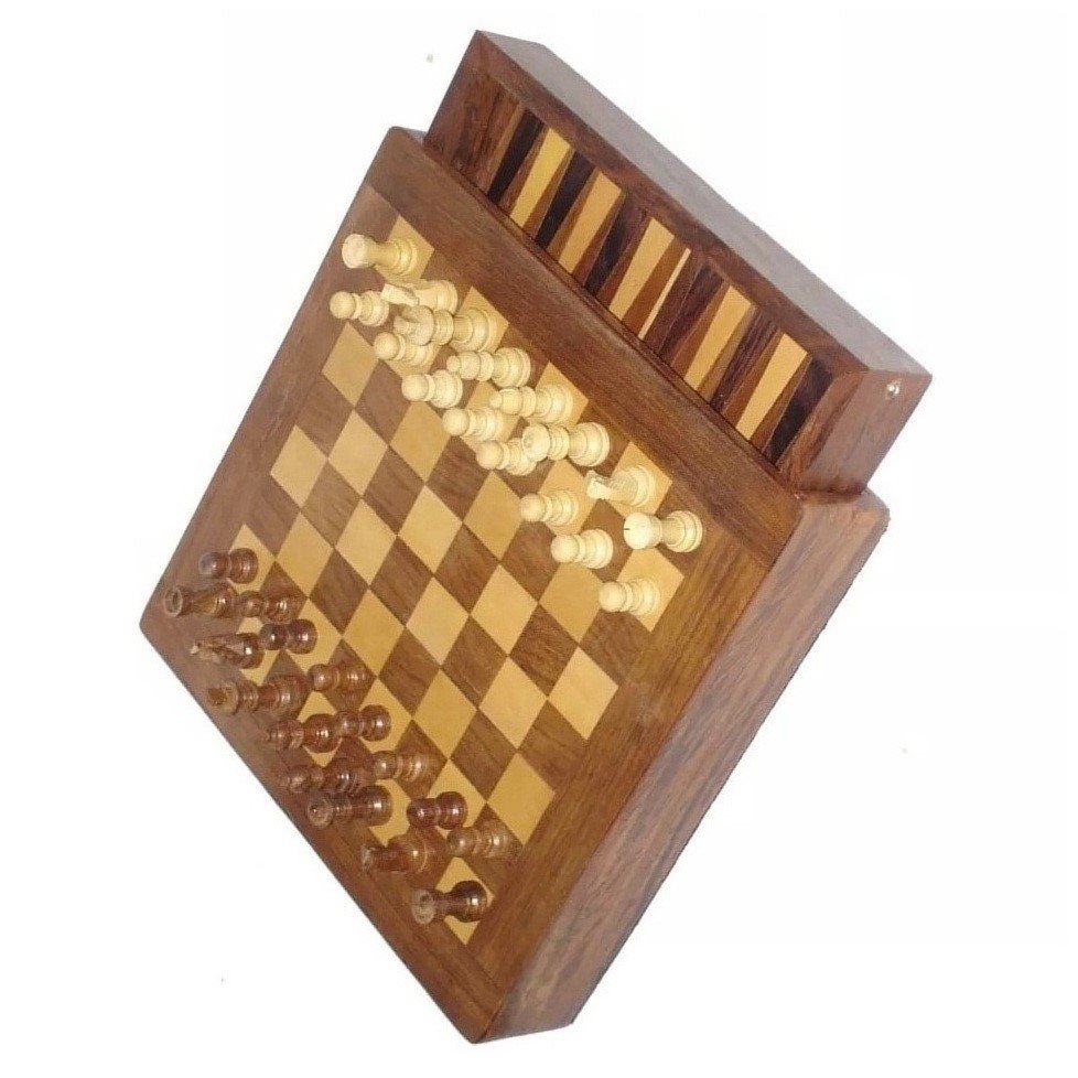 Metier Wholesale Piece Wooden Folding Board 3 in 1 Wooden Chess Game Magnetic International Chess handmade Wooden Chess Games