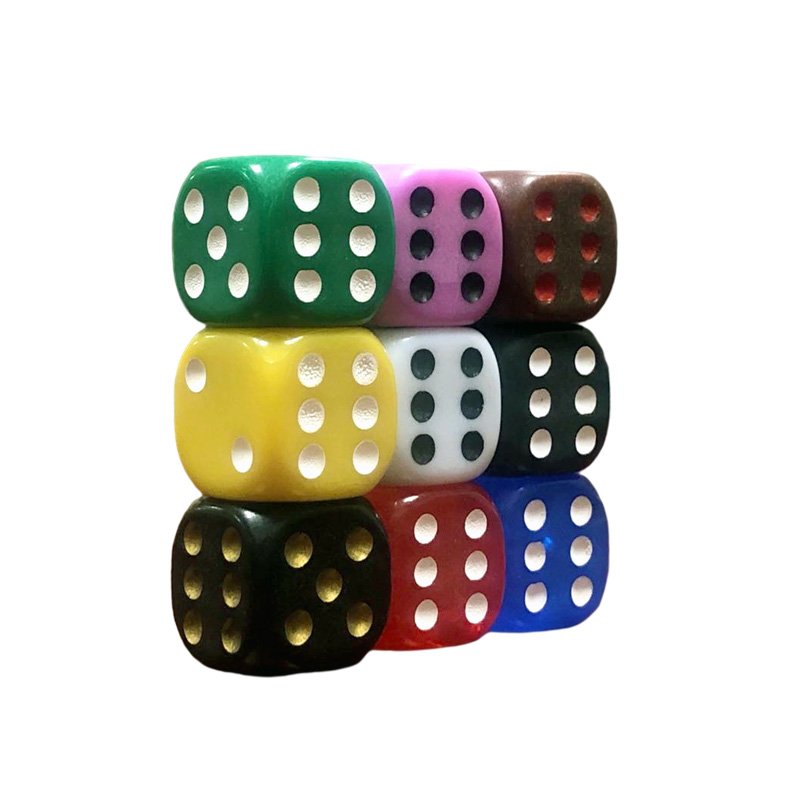 Factory 16MM 6 Sided Colorful Acrylic Casino Game Dice for Gambling and Dot Betting dnd dice set bulk
