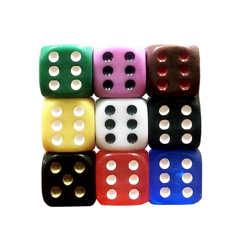 Factory 16MM 6 Sided Colorful Acrylic Casino Game Dice for Gambling and Dot Betting dnd dice set bulk