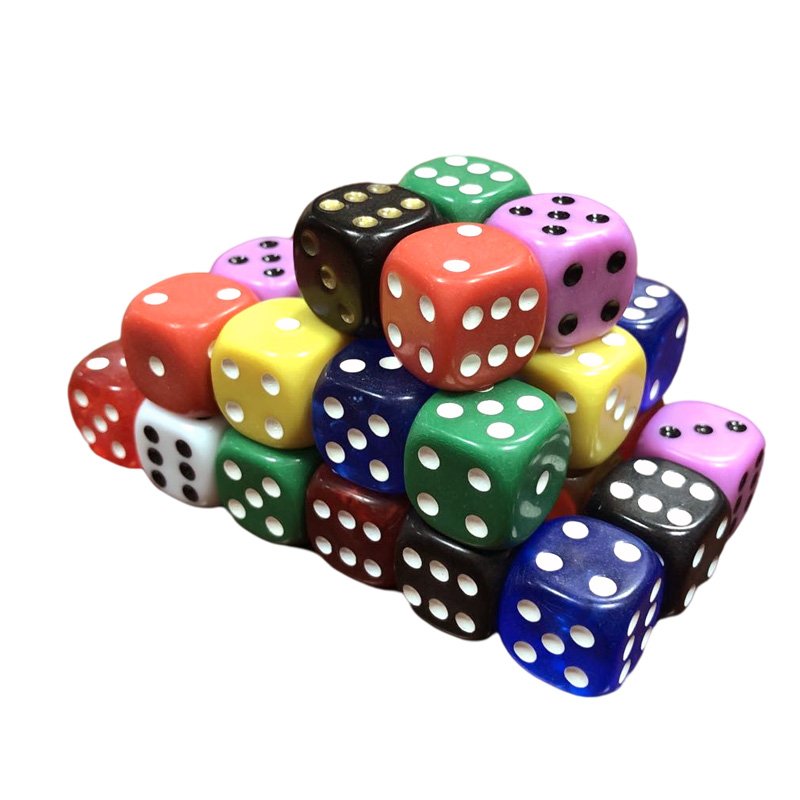 Factory 16MM 6 Sided Colorful Acrylic Casino Game Dice for Gambling and Dot Betting dnd dice set bulk