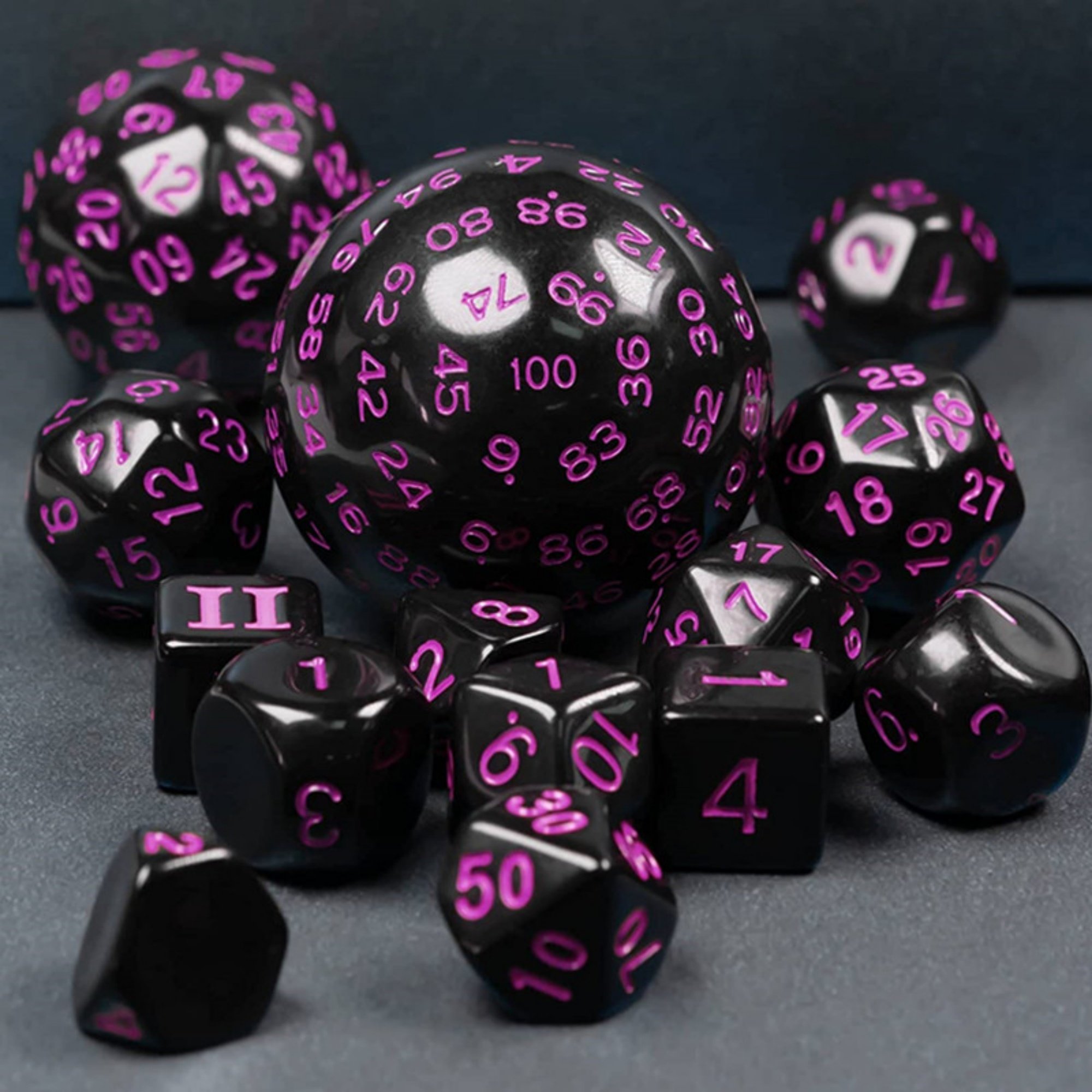 MINI PALENT Acrylic 15pcs DND Dice Set D3-D100 Polyhedral Dice TRPG Table Games Wholesale Acrylic 100 Sides Dice Set D&D Games
