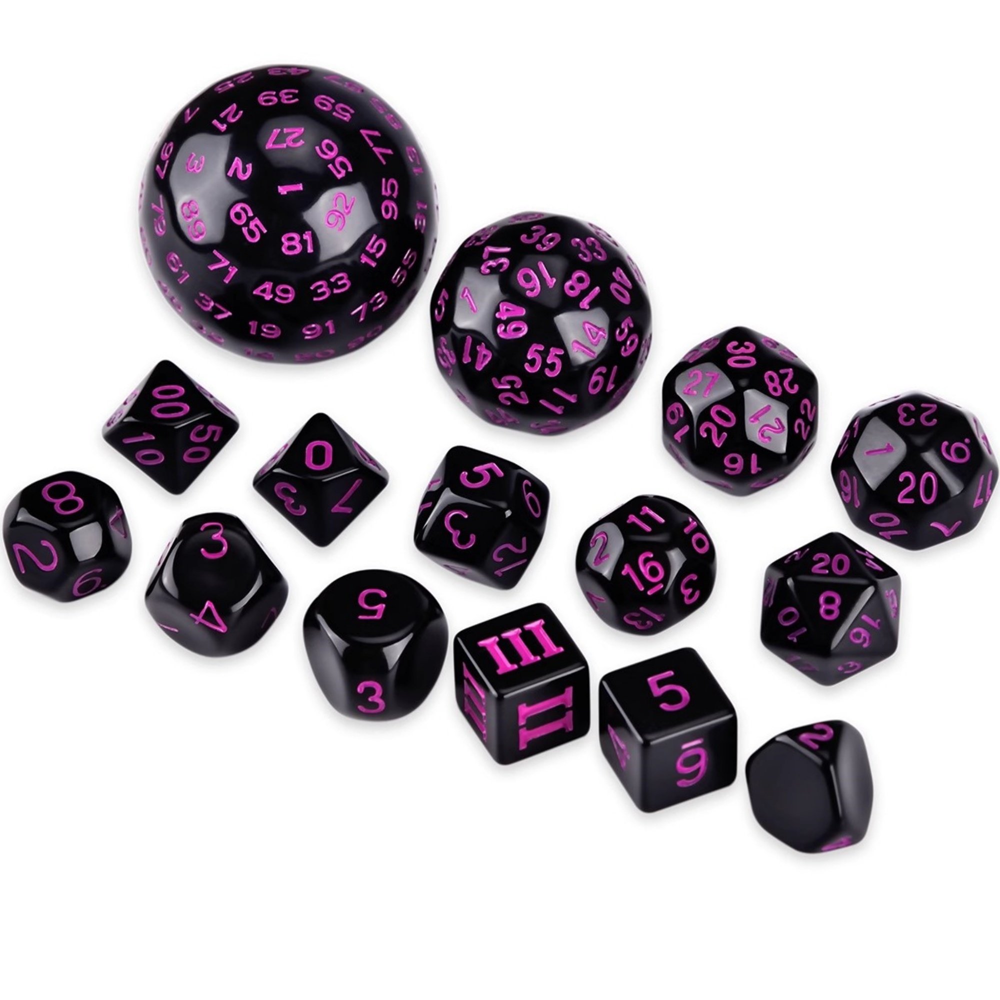 MINI PALENT Acrylic 15pcs DND Dice Set D3-D100 Polyhedral Dice TRPG Table Games Wholesale Acrylic 100 Sides Dice Set D&D Games