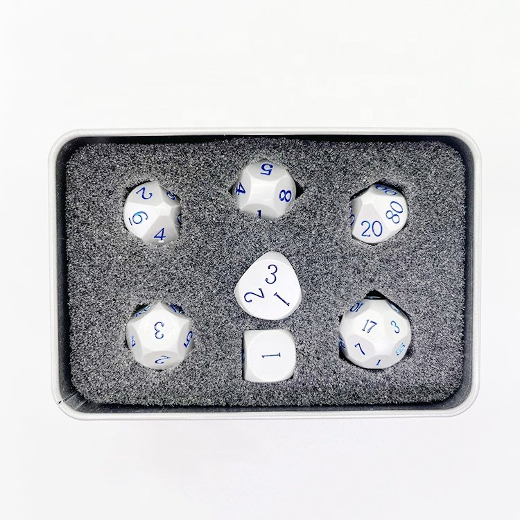 Promotion custom electroplated silver intaglio dripping blue paint metal crafts dice