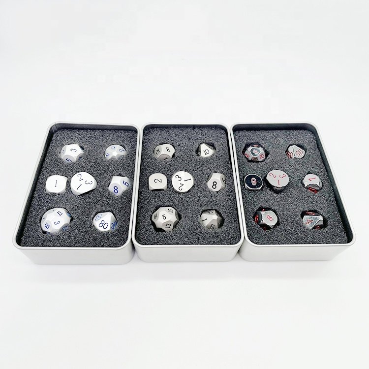 Promotion custom electroplated silver intaglio dripping blue paint metal crafts dice