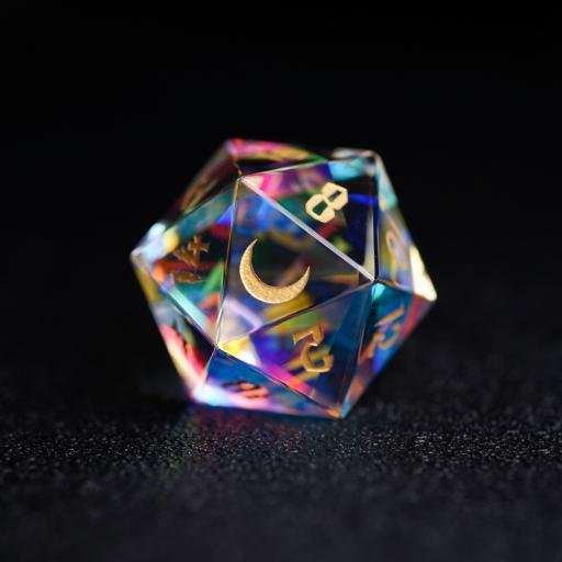 2024 PURE Prismatic Dichroic Gemstone Glass DnD Dice Set for Dungeons and Dragons Role Playing Games MTG Wedding Favors GM Gift