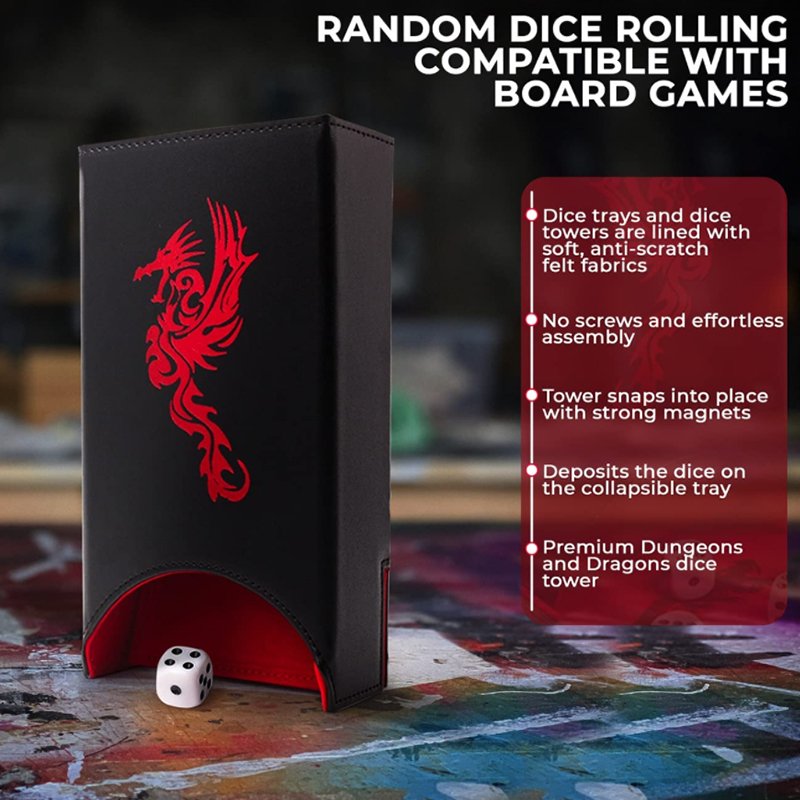 New Product Hot Factory Customized for Table Top Gaming Folding Dice Tower and Dice Tray
