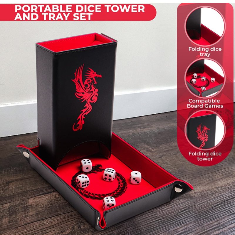 New Product Hot Factory Customized for Table Top Gaming Folding Dice Tower and Dice Tray