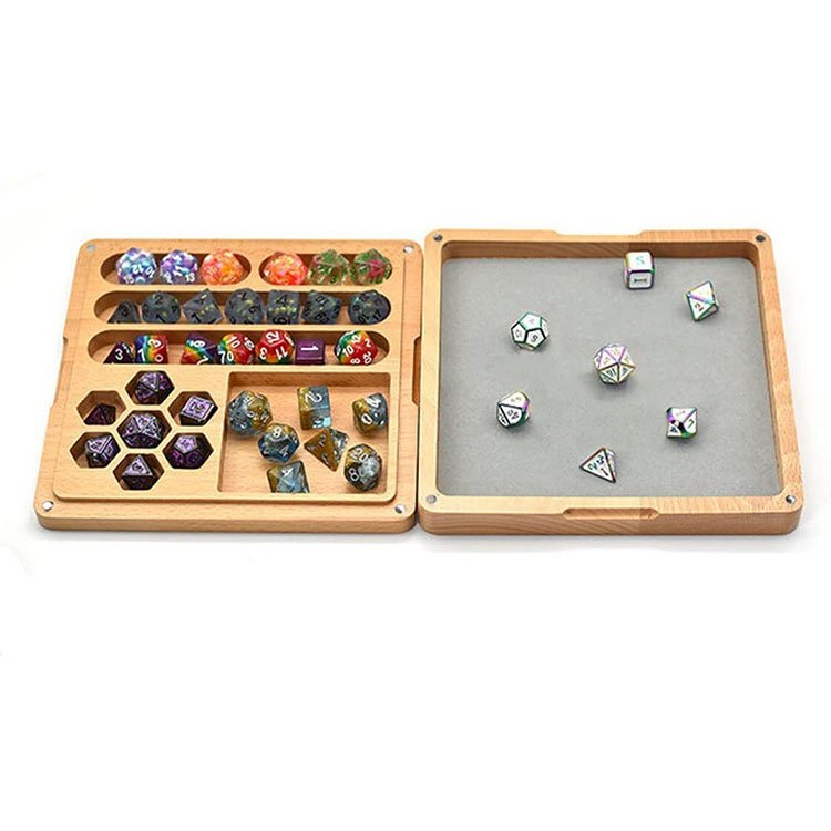 wholesale custom printed colored dices logo new polyhedral pocket d4 d6 d8 d10 d&d wooden dice