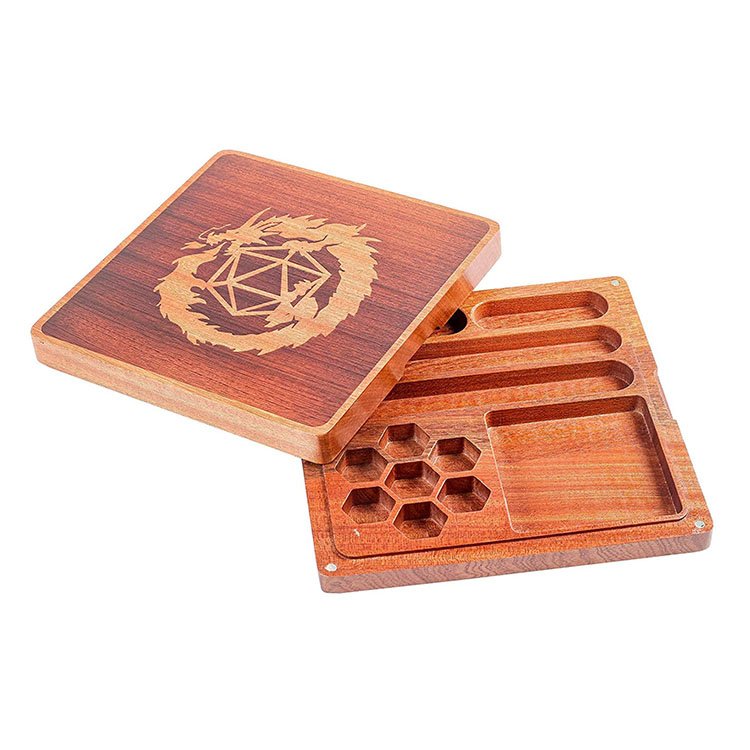 wholesale custom printed colored dices logo new polyhedral pocket d4 d6 d8 d10 d&d wooden dice