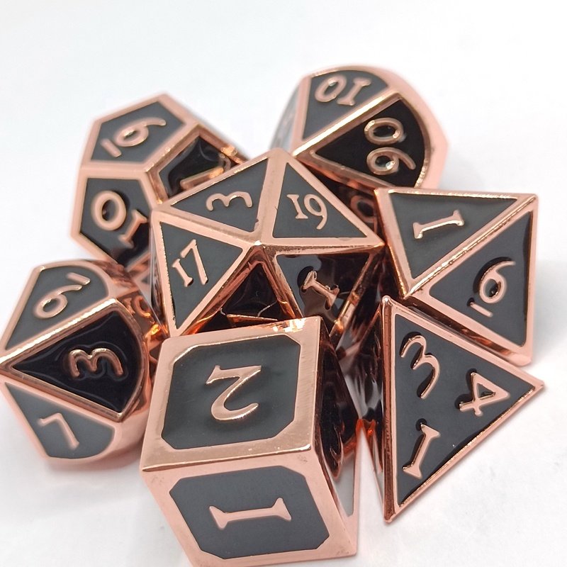 Metal Dice Set DND Game Polyhedron Solid Zinc alloy and Enamel suitable for Role-playing games Dungeon and Dragon Math Teaching