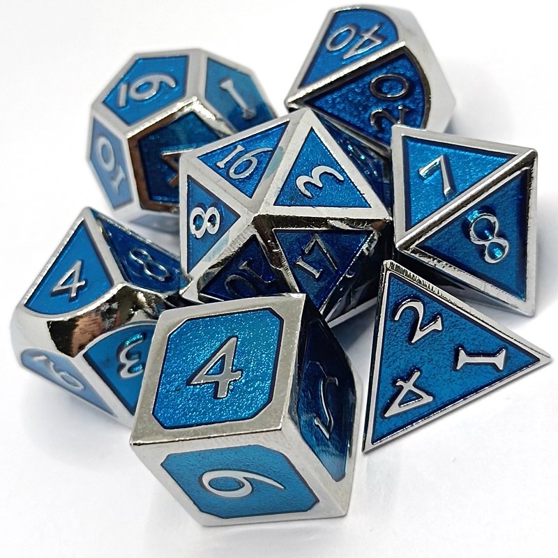 Metal Dice Set DND Game Polyhedron Solid Zinc alloy and Enamel suitable for Role-playing games Dungeon and Dragon Math Teaching