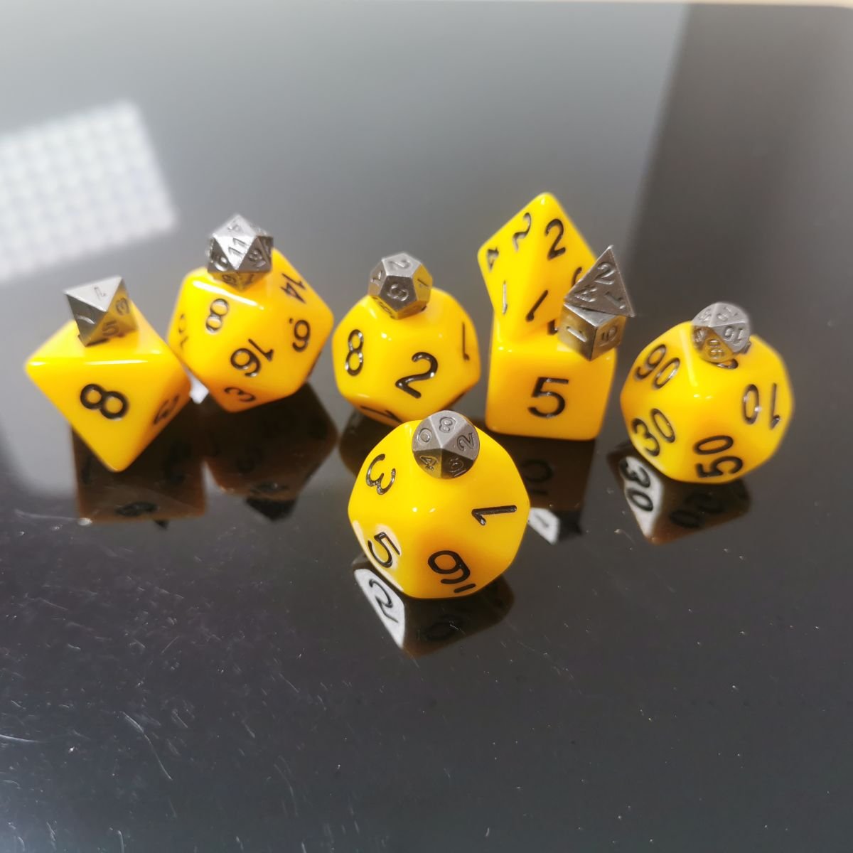 7PCS small mini Metal Dice 6mm games rpg d&d dice Polyhedral metal dnd tiny d20 miniature metal dice set