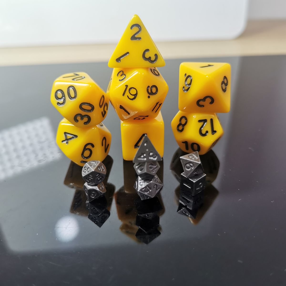 7PCS small mini Metal Dice 6mm games rpg d&d dice Polyhedral metal dnd tiny d20 miniature metal dice set