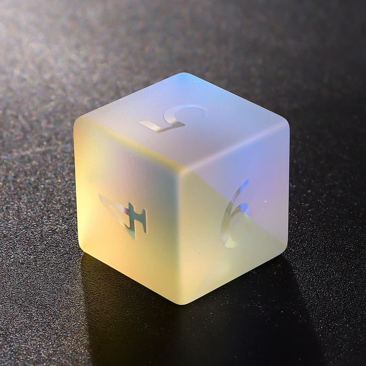 2024 Wholesale Engraved Gemstone Dice Custom Rainbow Prism Glass DND Gem Dice Stone Polyhedral Dice Set Frosted Colorful Glass