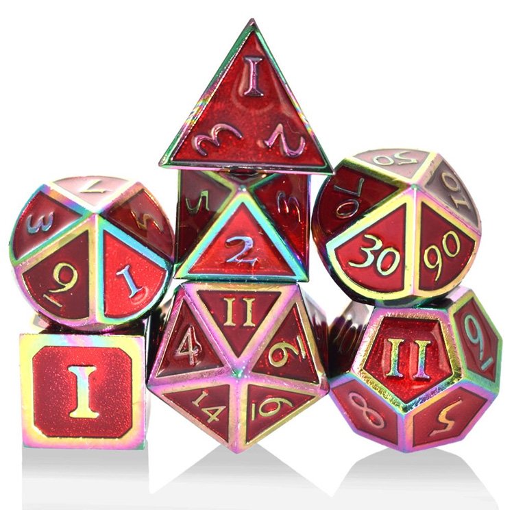 Custom DND RPG Dice 7pcs Per Set Metal Dice Sets Box Polyhedral RPG Bag Dice For Dungeons and Dragons Table Games