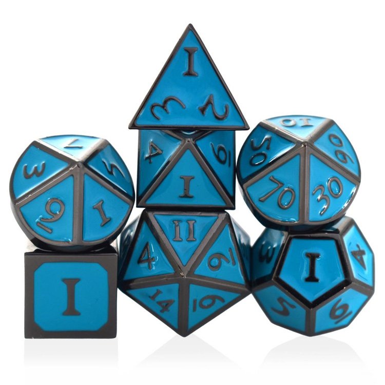 Custom DND RPG Dice 7pcs Per Set Metal Dice Sets Box Polyhedral RPG Bag Dice For Dungeons and Dragons Table Games
