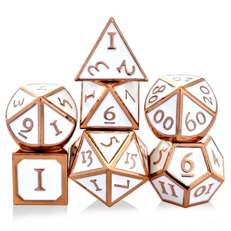Custom DND RPG Dice 7pcs Per Set Metal Dice Sets Box Polyhedral RPG Bag Dice For Dungeons and Dragons Table Games