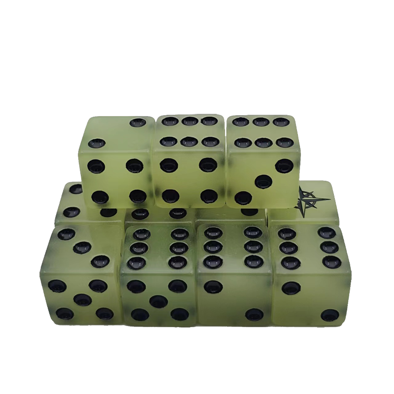 Most Popular Dice Custom Logo Toys Sets Dnd Games Acrylic Resin Casino Dice Gold 16mm Point Board Game Dice