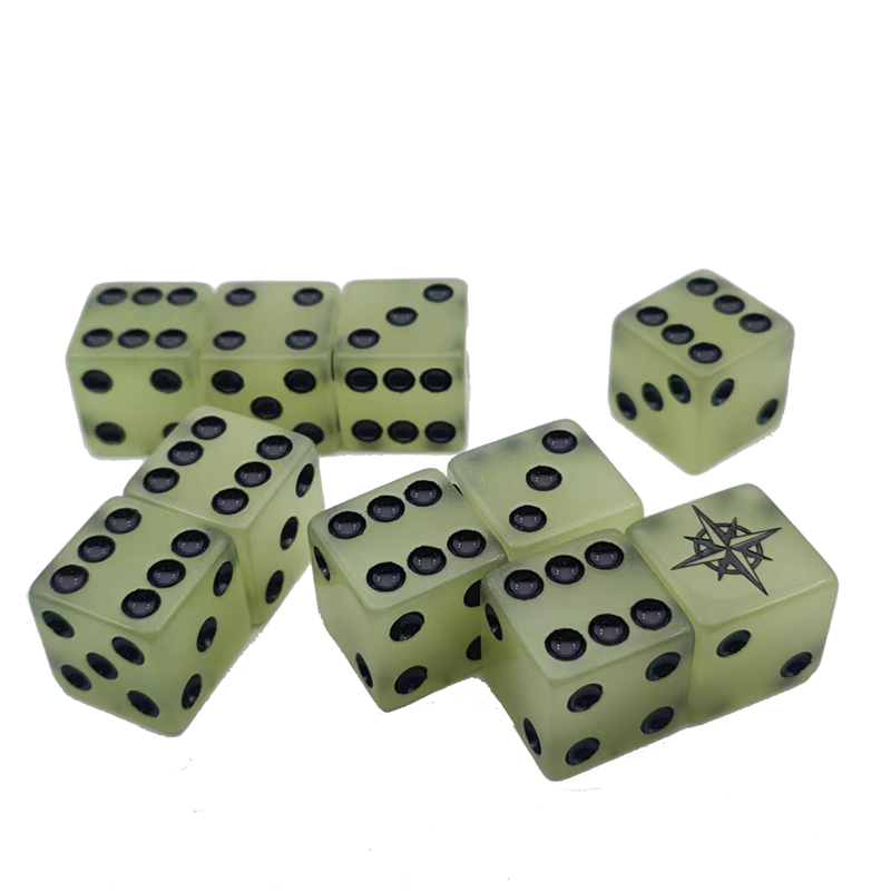 Most Popular Dice Custom Logo Toys Sets Dnd Games Acrylic Resin Casino Dice Gold 16mm Point Board Game Dice