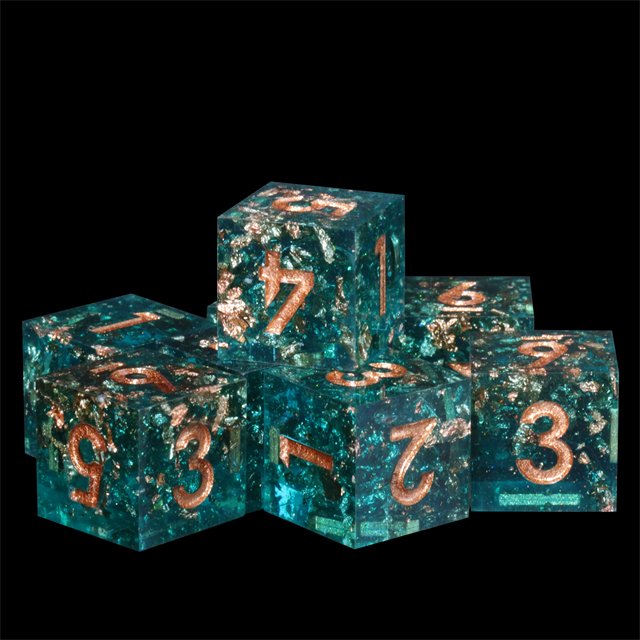 Mini Planet Dragon and Dungeon PolyhedronDice Resin Polyhedral DND 7pcs Set Sharp Edges Dice RPG board role-playing games Dice