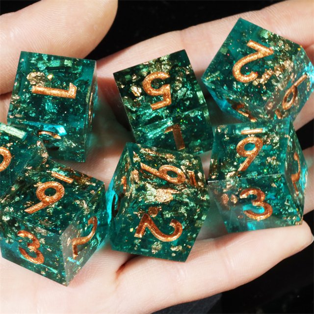 Mini Planet Dragon and Dungeon PolyhedronDice Resin Polyhedral DND 7pcs Set Sharp Edges Dice RPG board role-playing games Dice