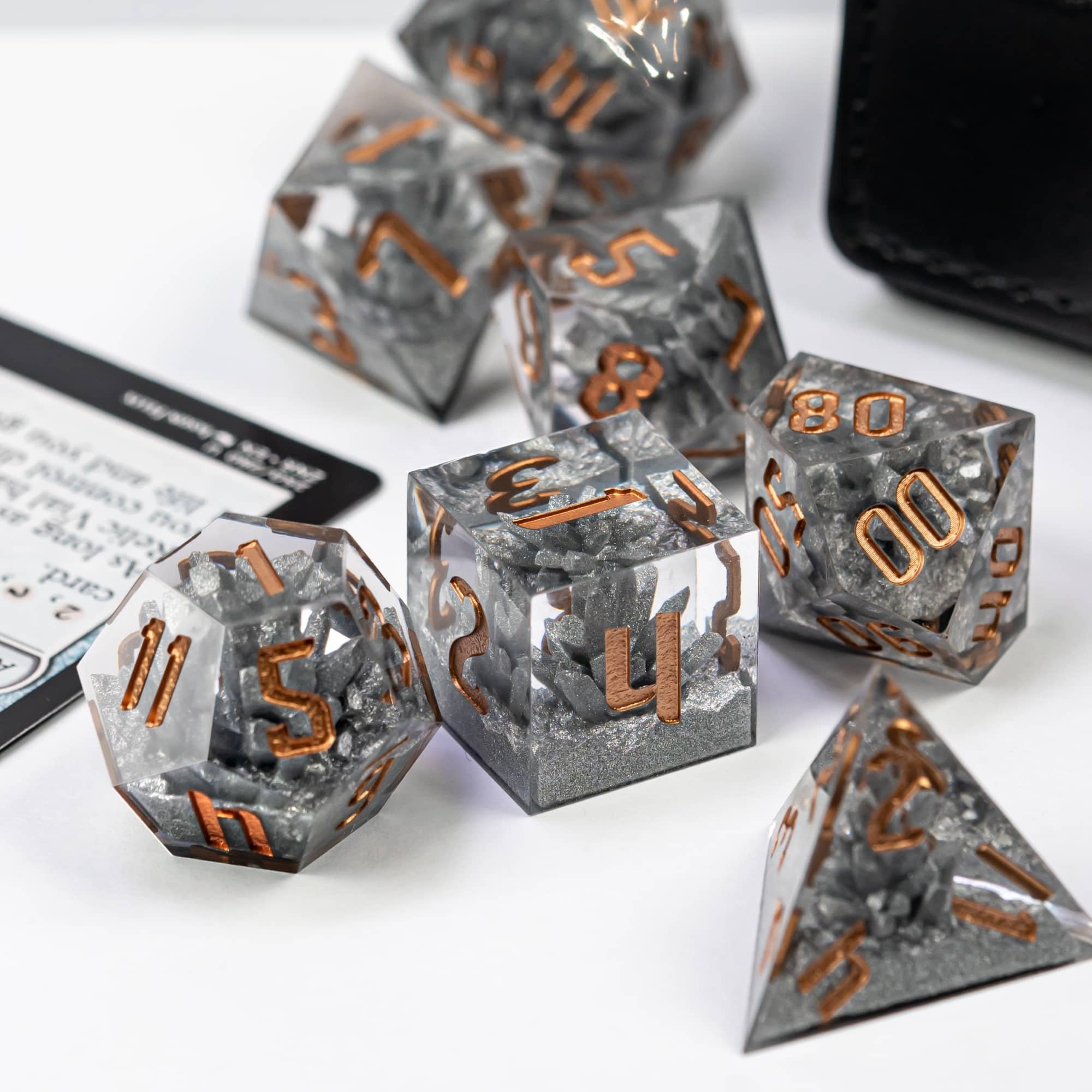 Udixi Custom Handmade Crystal Resin Dice Dungeons and Dragons DND RPG board game Dice Set