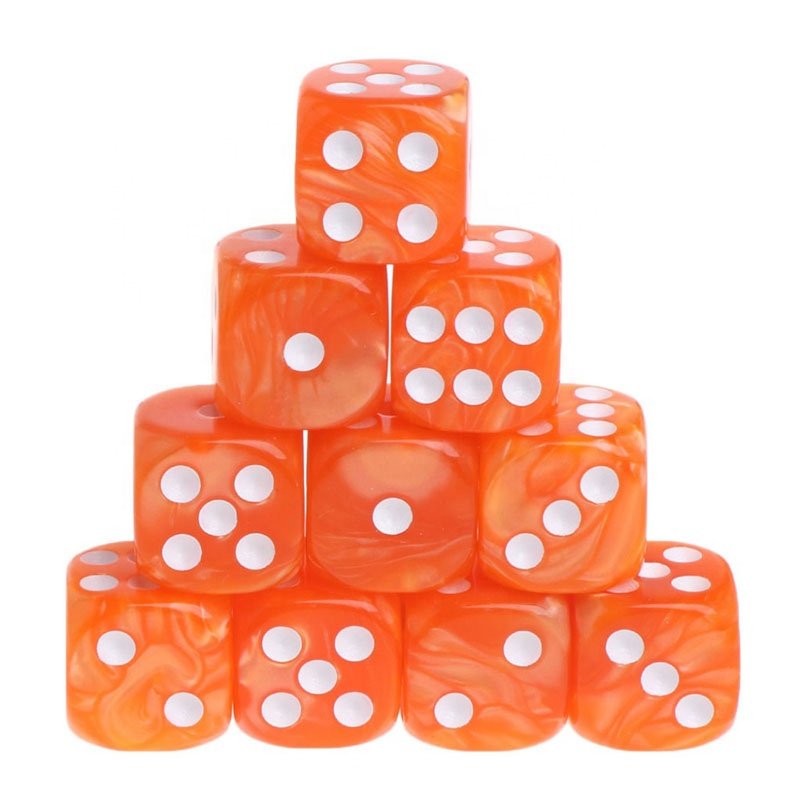 Resin Plastic Crystal Dice Dice Set Professional Customize Acrylic for Role Playing Game 16mm Rainbow Wholesale Glitter Velvet