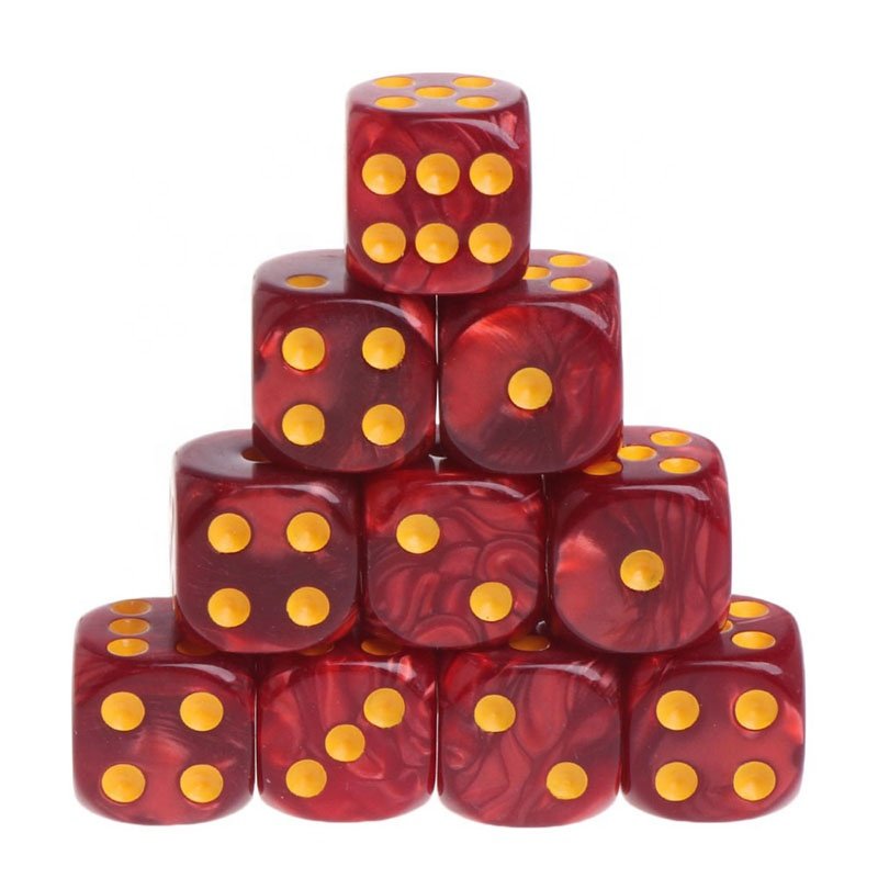 Resin Plastic Crystal Dice Dice Set Professional Customize Acrylic for Role Playing Game 16mm Rainbow Wholesale Glitter Velvet