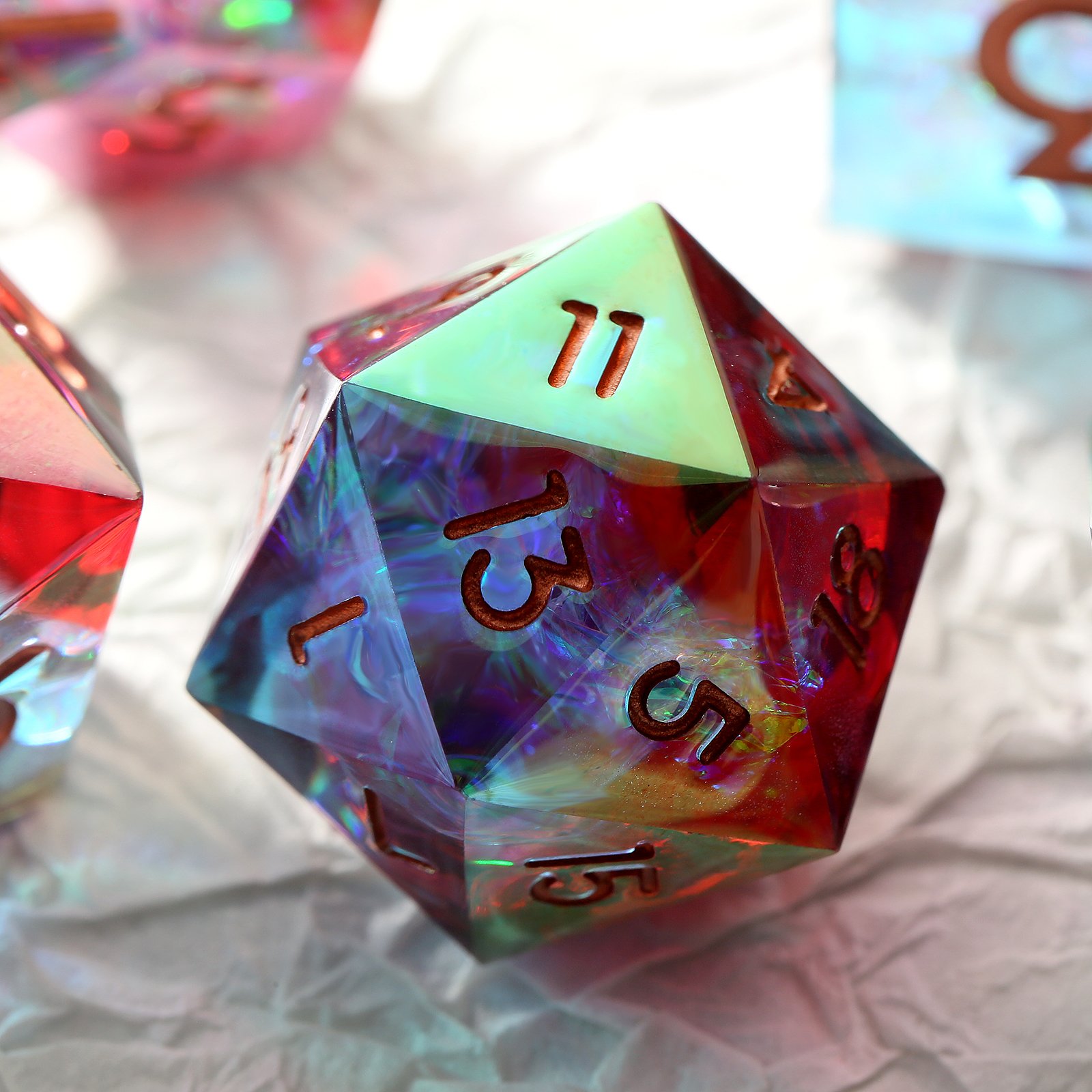 Customizable Dnd Roll Dice Holder Sharp Edge Resin Dice Manufacturers Liquid Core Dice Set D&D for RPG Dungeons and Dragons