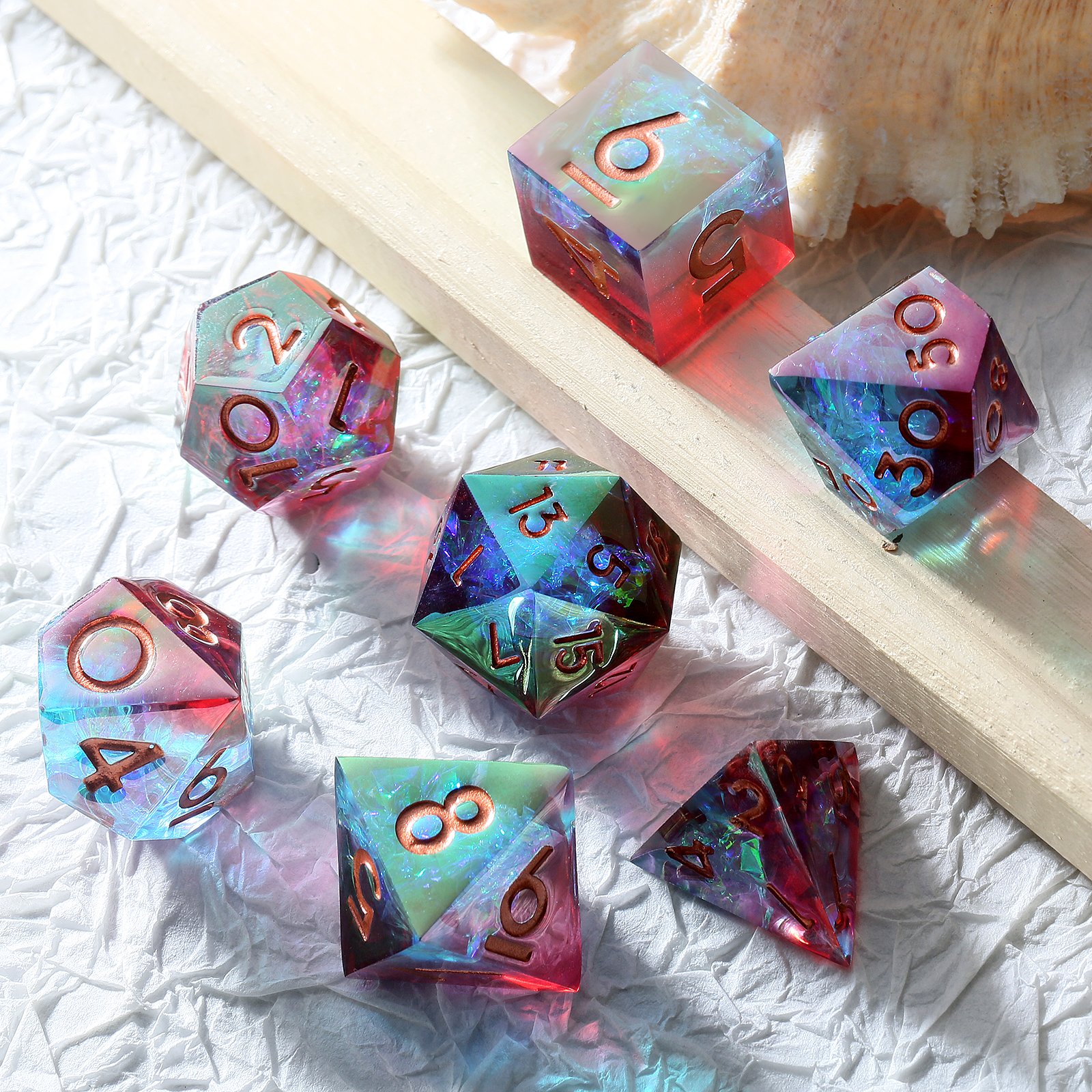 Customizable Dnd Roll Dice Holder Sharp Edge Resin Dice Manufacturers Liquid Core Dice Set D&D for RPG Dungeons and Dragons