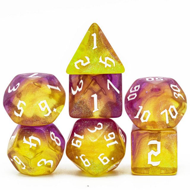 Custom Engrave Logo Transparent DND Polyhedral Gemstone Dice Sets RPG Stripe Rainbow Misty 12mm Mini Stone gaming Dice Set