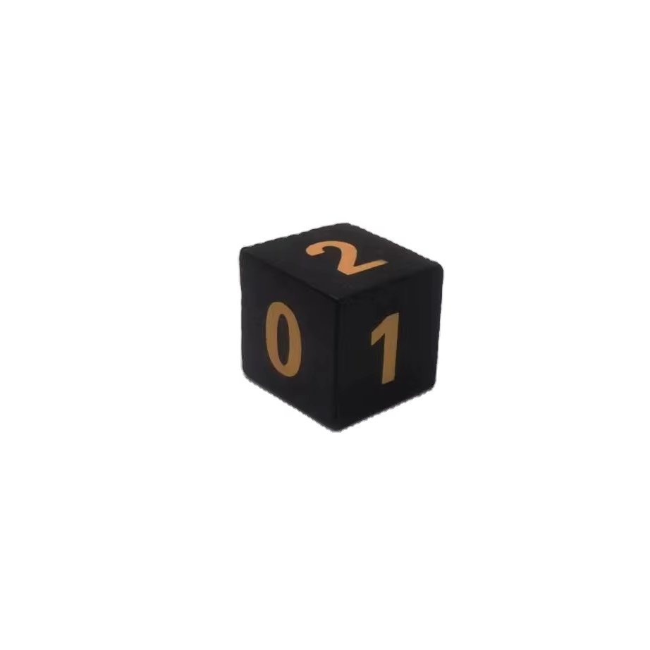 0-5 number D20 22.7mm round Corner black Wooden Dice with Dots Custom Square Paper Box Card Board Games Promotional Wooden Pawn