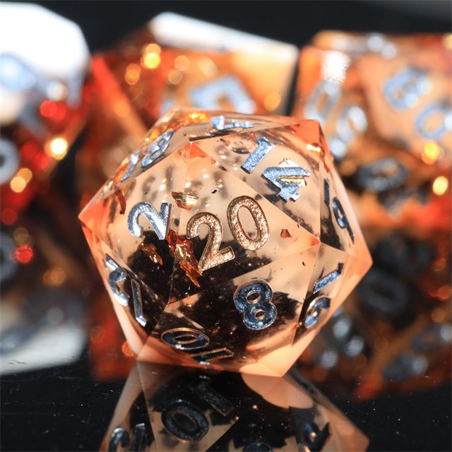 Mini Planet Custom Handmade Resin RPG Dice Set Dragon Dungeon DND Polyhedral Board Game Sharp Edge Liquid Core Dice
