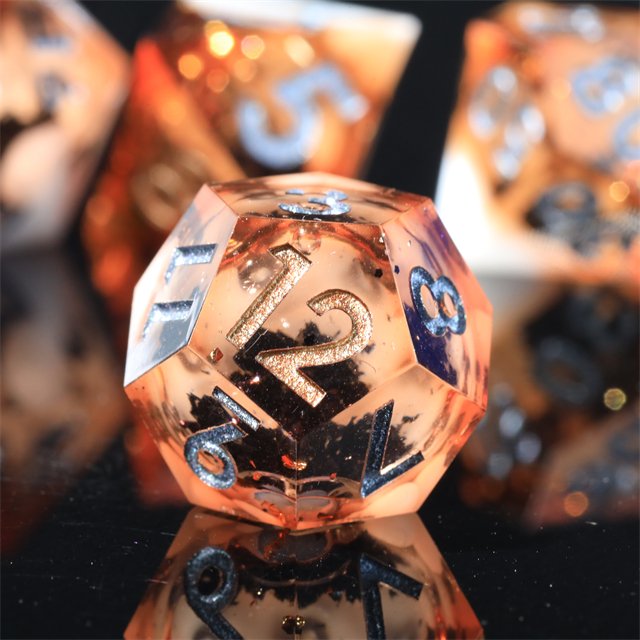 Mini Planet Custom Handmade Resin RPG Dice Set Dragon Dungeon DND Polyhedral Board Game Sharp Edge Liquid Core Dice