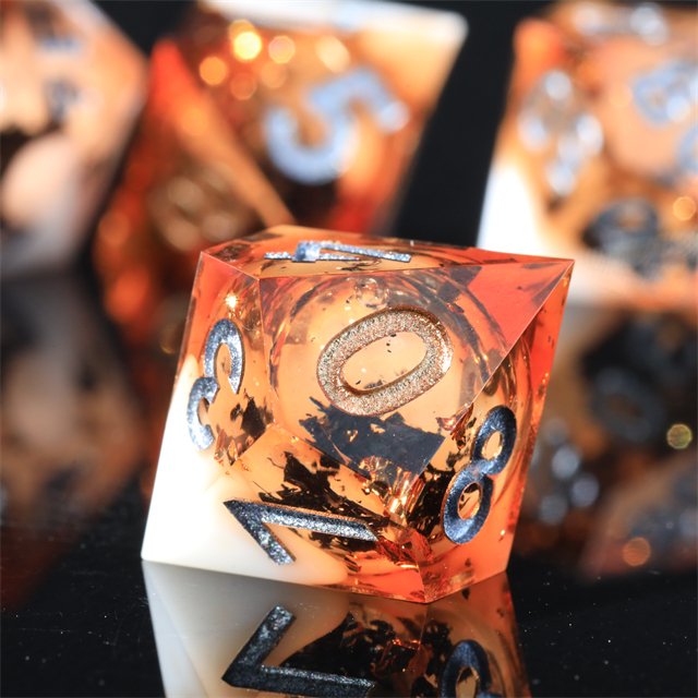 Mini Planet Custom Handmade Resin RPG Dice Set Dragon Dungeon DND Polyhedral Board Game Sharp Edge Liquid Core Dice