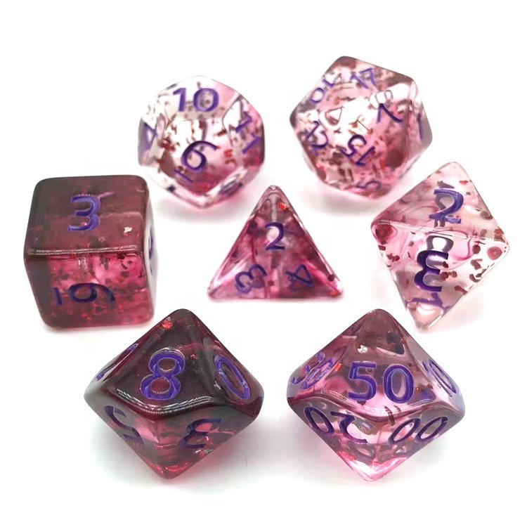 New Design Clear Black Chameleon Acrylic Polyhedral Colored DND Dice For Gaming
