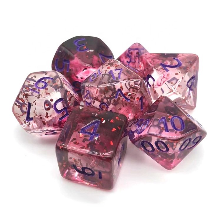 New Design Clear Black Chameleon Acrylic Polyhedral Colored DND Dice For Gaming