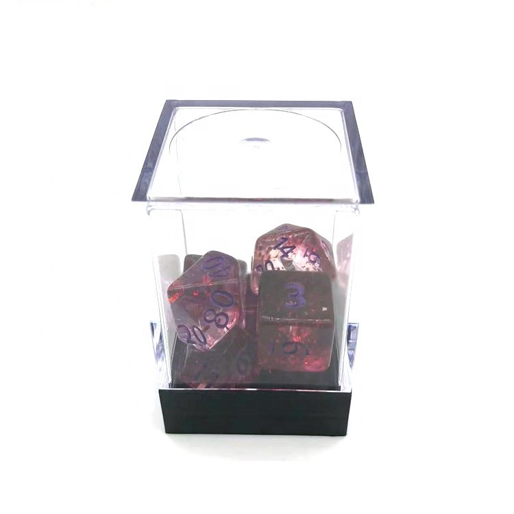 New Design Clear Black Chameleon Acrylic Polyhedral Colored DND Dice For Gaming