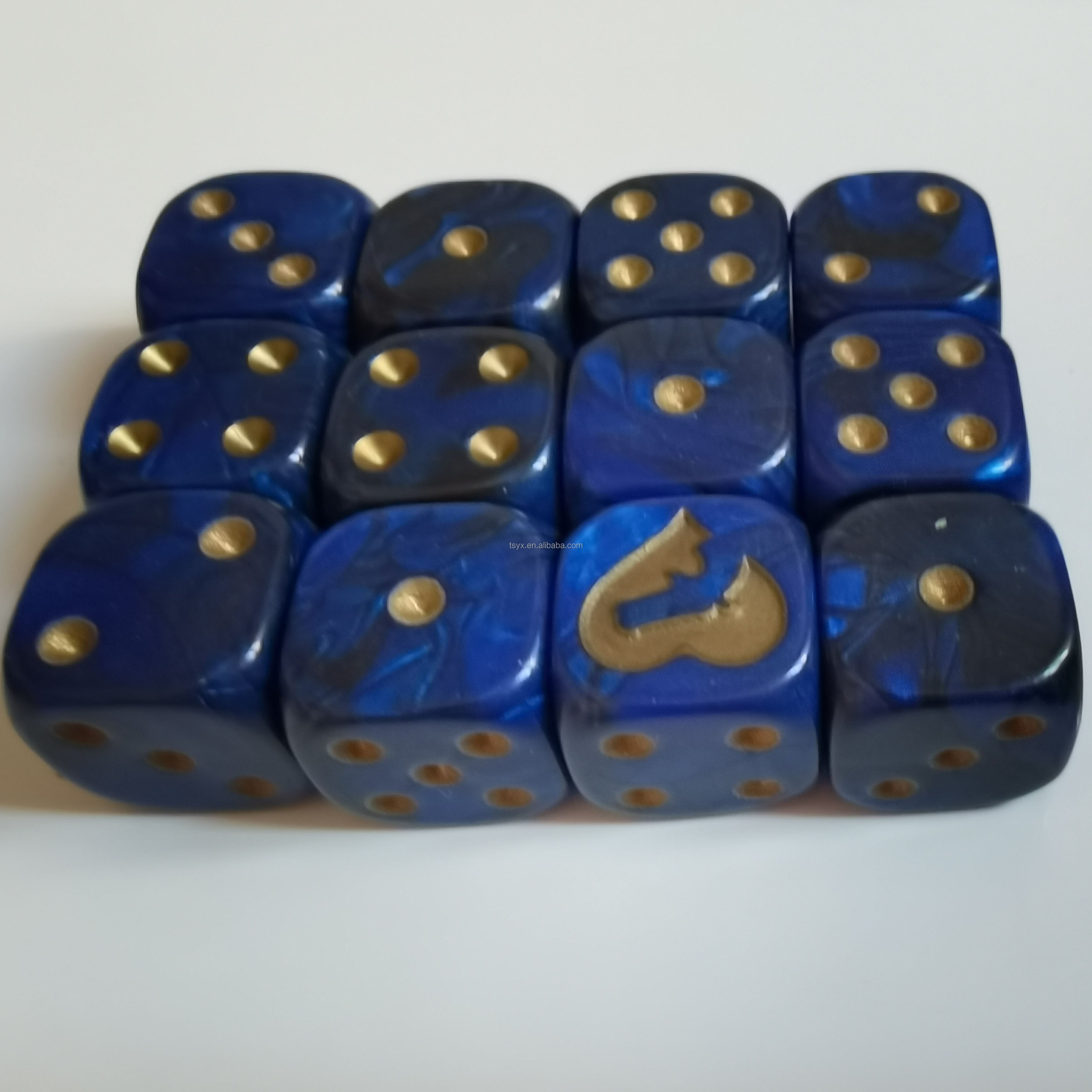 Acrylic new board game resin custom 2 color mixed dice painting engraved logo d6 10mm 12mm 14mm 16mm 18mm 20mm 25mm 30mm dice