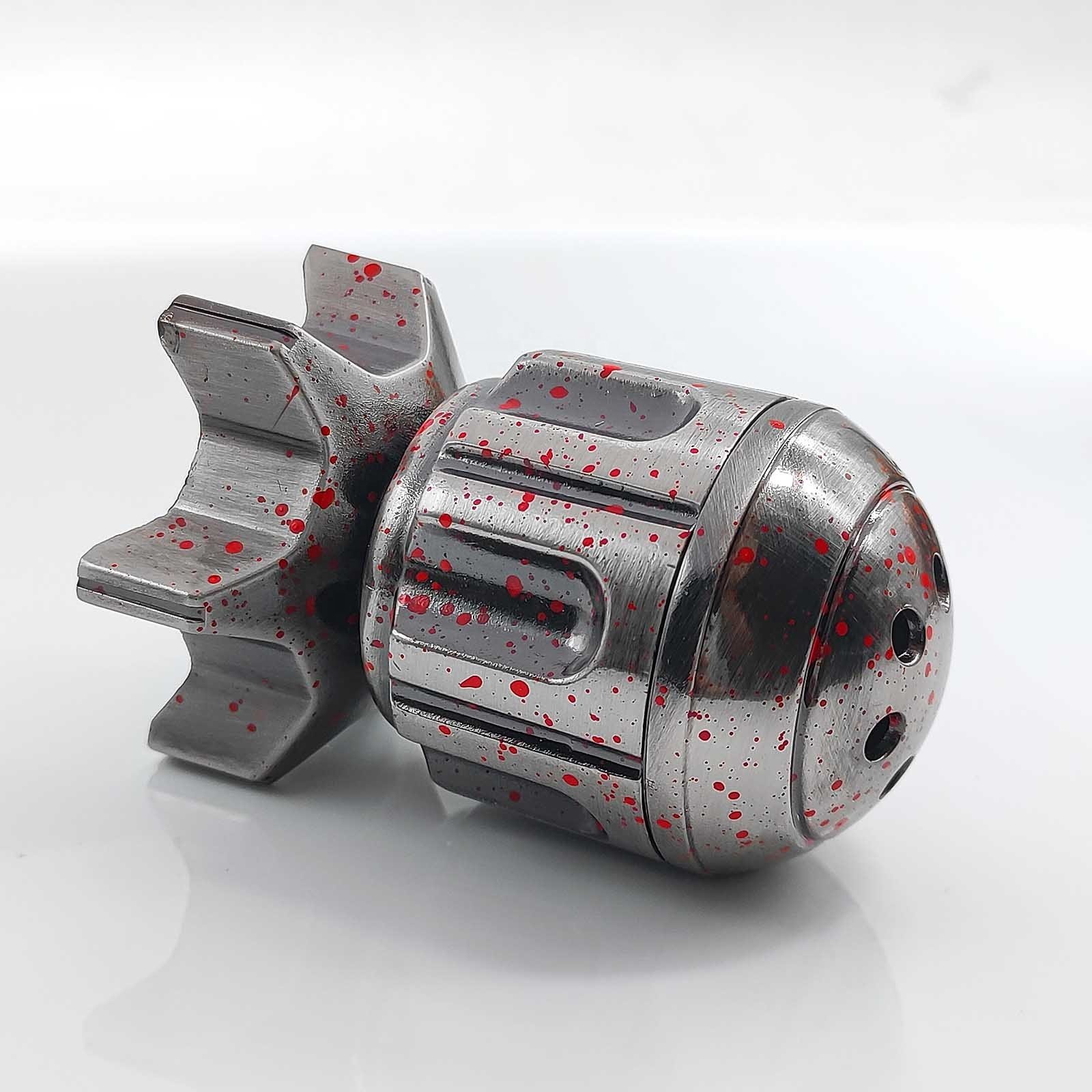 Unique Shape Blood Spot Cyberpunk Spinning Dice Warhammer 40K Polyhedral Metal Bullet Dice for DND Game Player