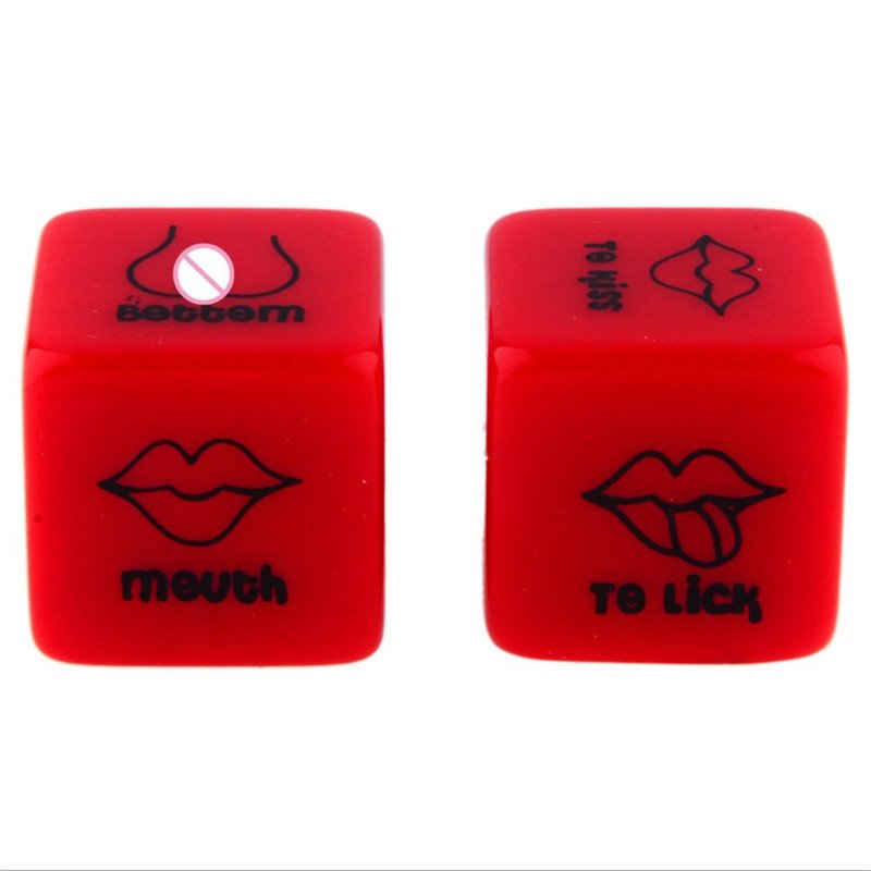 2Pcs/Pair 18Mm Dice Set Red Acrylic Club Party Sex Gambling Erotic Dice Toy Couple Novelty Love Funny Punishment Gift Board Ga