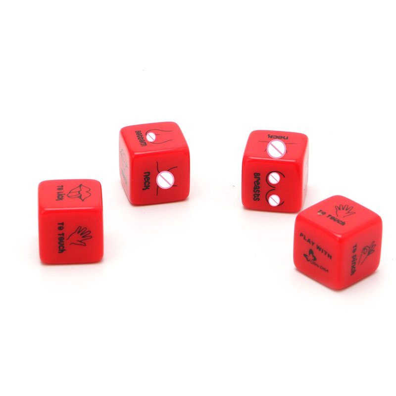 2Pcs/Pair 18Mm Dice Set Red Acrylic Club Party Sex Gambling Erotic Dice Toy Couple Novelty Love Funny Punishment Gift Board Ga