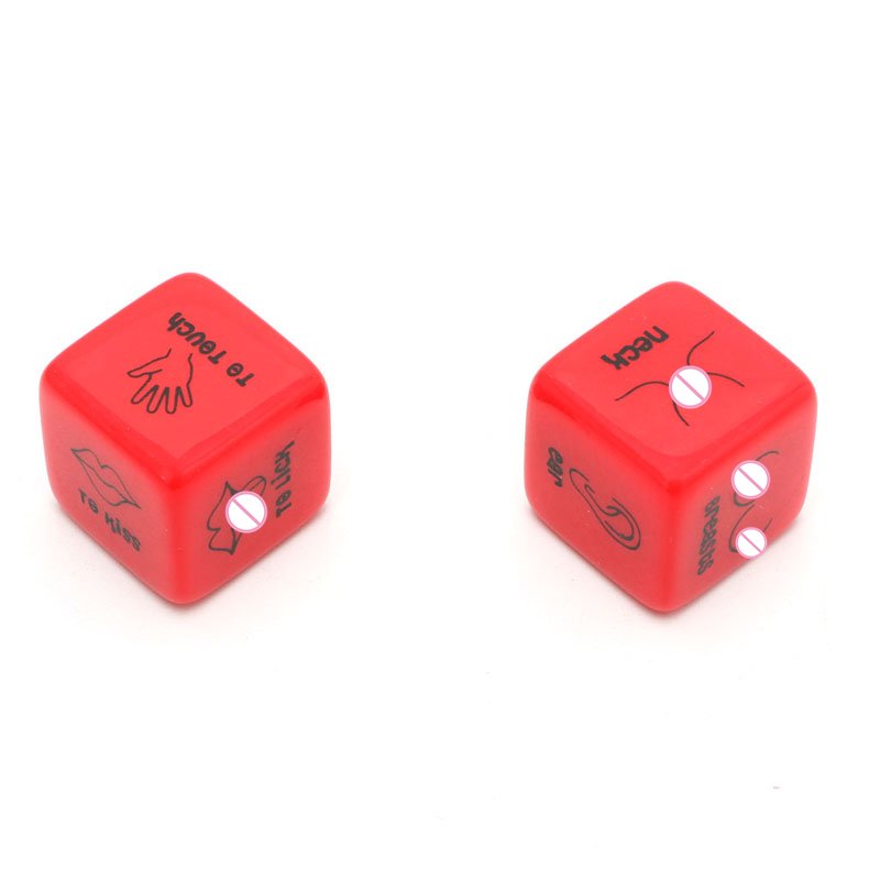 2Pcs/Pair 18Mm Dice Set Red Acrylic Club Party Sex Gambling Erotic Dice Toy Couple Novelty Love Funny Punishment Gift Board Ga